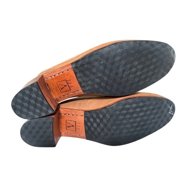 ADELANTE SHOECO Handmade Leather Block Heel Mules Slip On Shoes Size - 10 - Picture 8 of 10